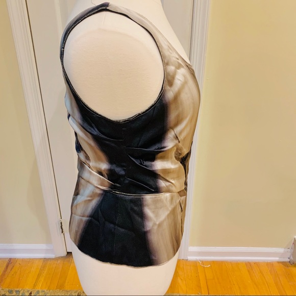 Sale Ellie Tahari Black & Brown Silk Top - Picture 4 of 8